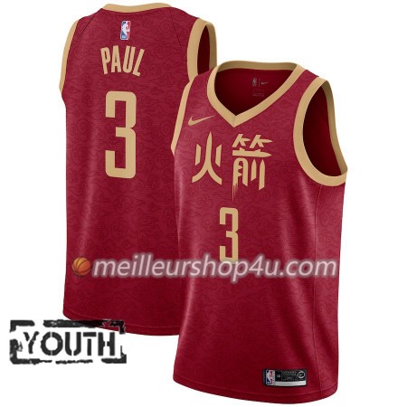 Maillot Basket Enfant Houston Rockets Chris Paul 3 2018-19 Nike City Edition Rouge Swingman